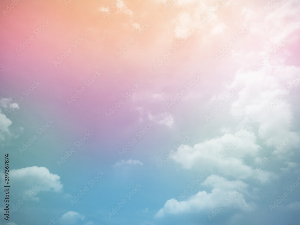 sky and cloud with pastel color background