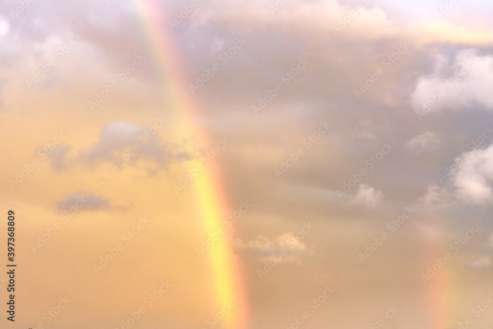 rainbow, sky, clouds, nature, cloud, landscape, blue, sunset, sea, light, sun, weather, beautiful, color, water, heaven, 3d, rain, beauty, summer, ocean, atmosphere, storm, reflection, yellow