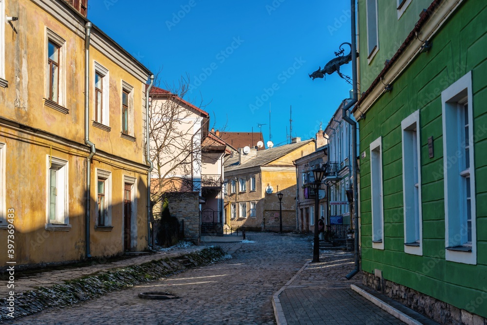 The old street of Kamianets-Podilskyi, Ukraine