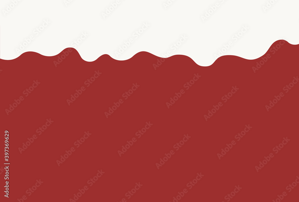 シンプルな2色のハガキサイズ背景素材 積雪 クリームイメージ あたたかみのあるクリスマスレッド クリーミーホワイト Stock Vector Adobe Stock