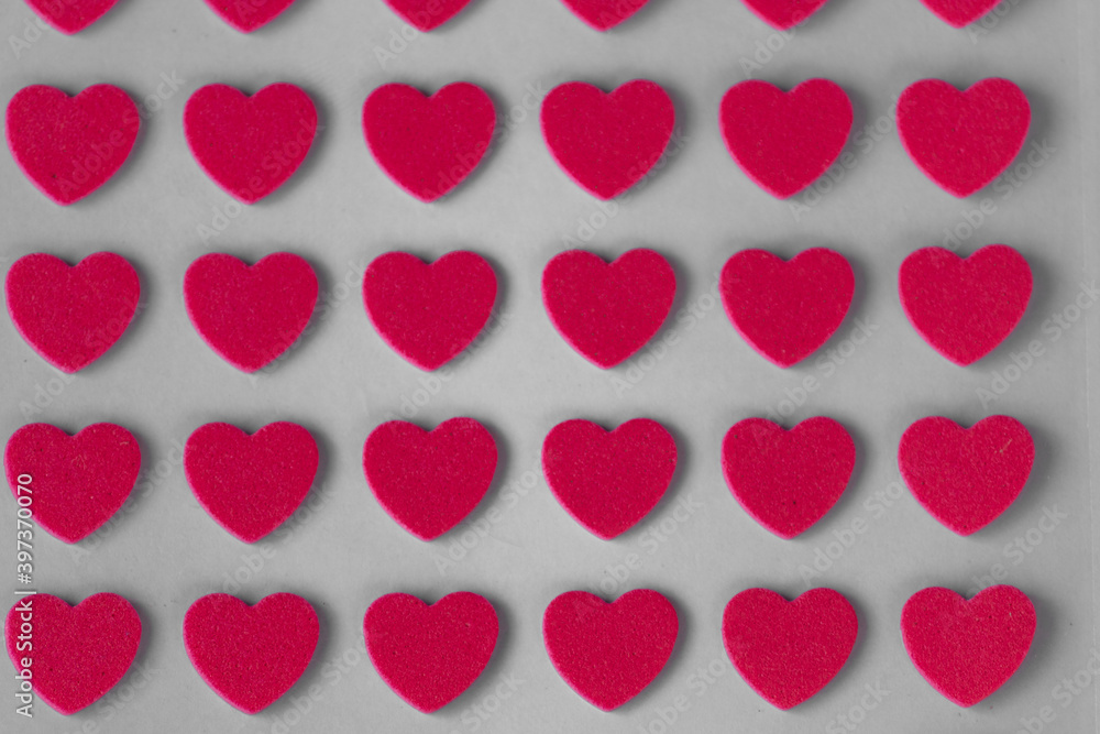 Full frame shot of red hearts on white background Full frame shot of red hearts on white background
