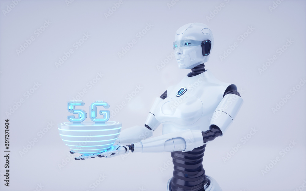 3d rendering Future artificial intelligence robot and cyborg