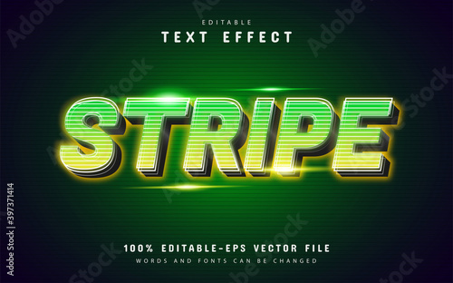 Stripe text effect with green gradient
