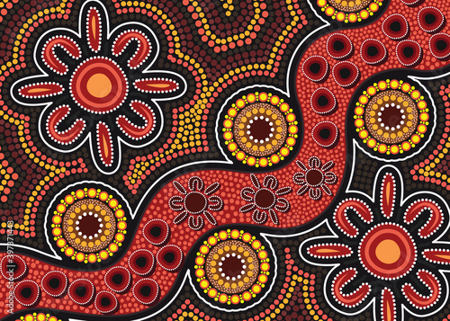 Dot art aboriginal background