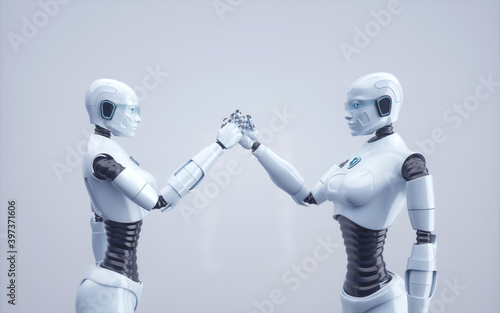 3d rendering Future artificial intelligence robot and cyborg