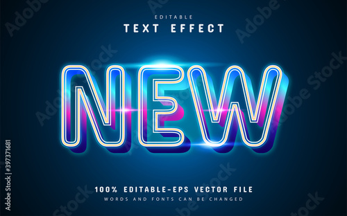 New colorful glowing line text effect