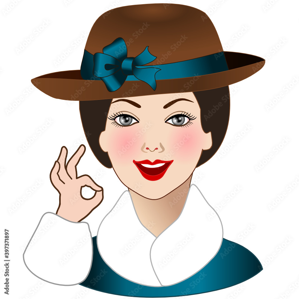 character with okay or okey gesture, women emoticon showing it's ok sign, emoji with simplistic facial expression, vector illustration character with okay or okey gesture, women emoticon showing it's ok sign, emoji with simplistic facial expression, vector illustration