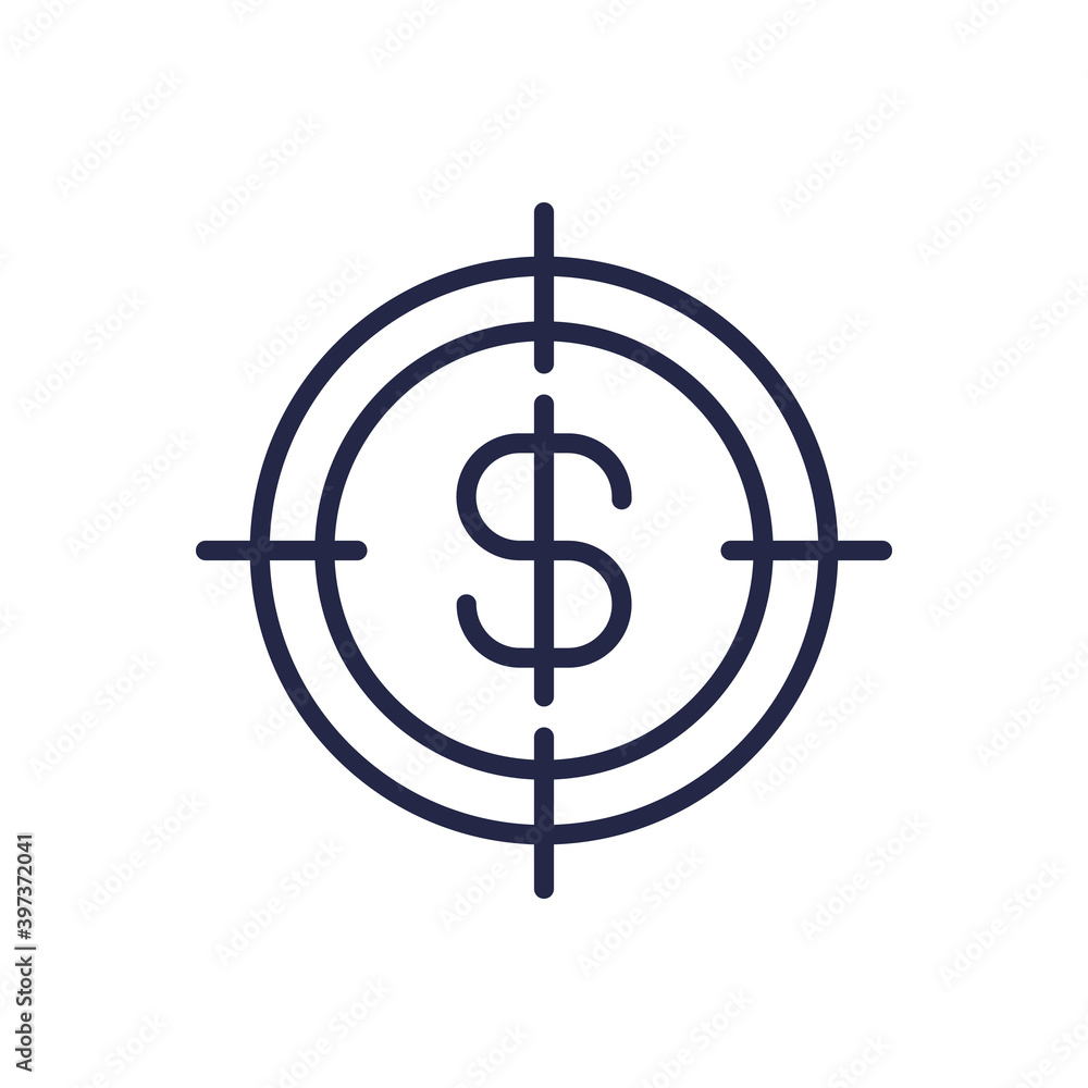 focus on money line icon with a dollar focus on money line icon with a dollar