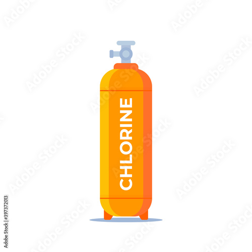 Chlorine gas cylinder, tank vector