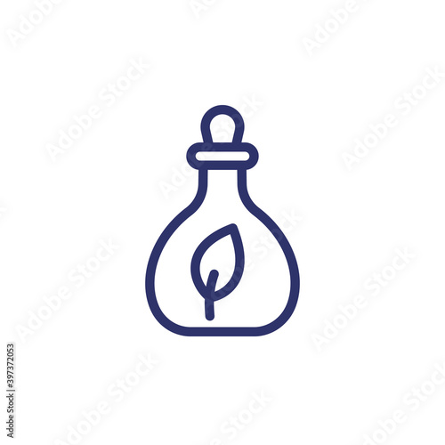 herbal homeopathic medicine bottle line icon