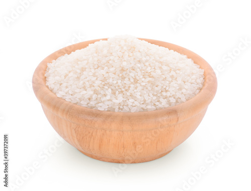 rice grains isolated on white background.