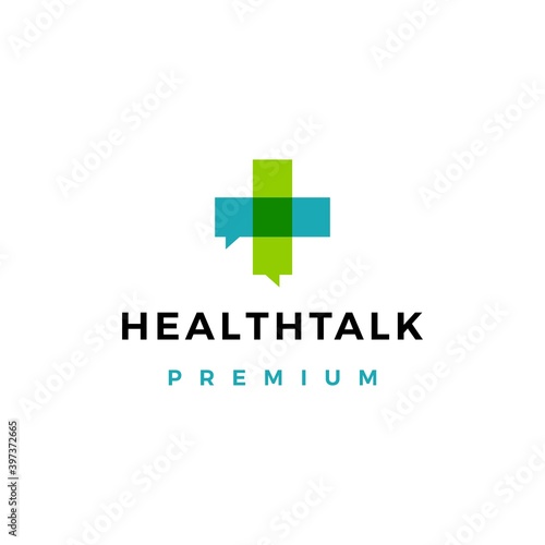 health talk chat bubble logo vector icon illustration