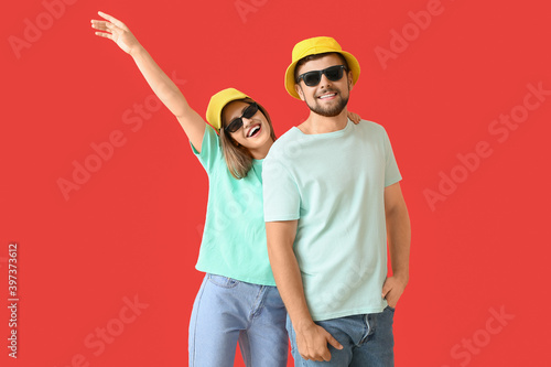 Young couple with stylish s...