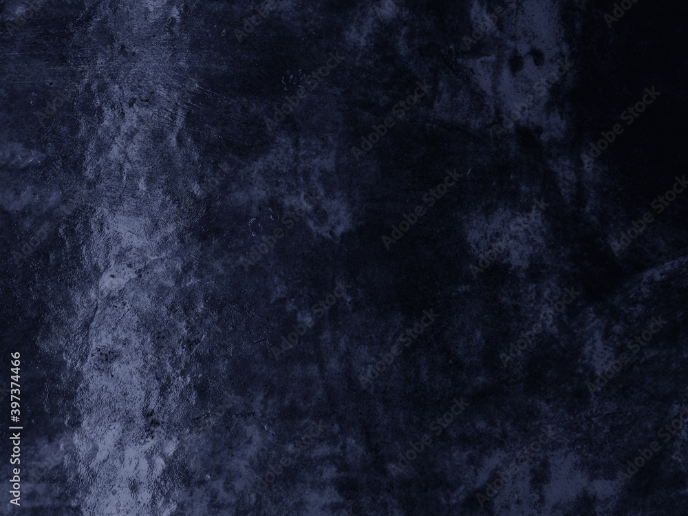 Dark cement background,  Black-blue grunge texture concrete, Indigo wall grungy abstract