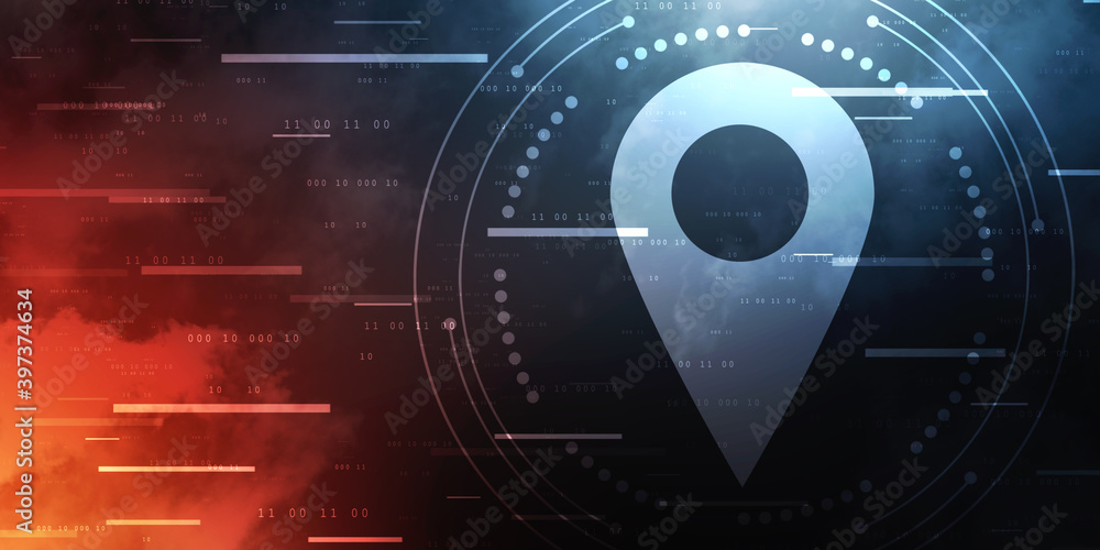 Obraz premium 2d rendering Red map pointer 