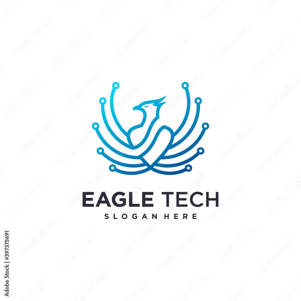 Eagle logo with line art technology concept, technology, outline, computer, Premium Vector Eagle logo with line art technology concept, technology, outline, computer, Premium Vector