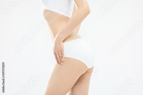 Closeup shot of beautiful sexy female body.diet and healthy lifestyle, weight loss concept