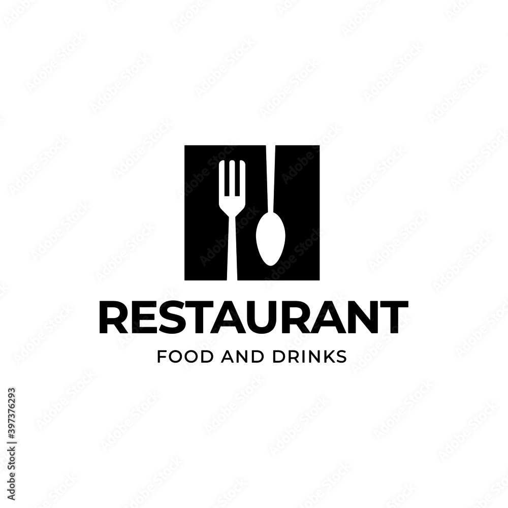spoon and fork restaurant logo, icon simple flat vector illustration eps10 isolated on white background spoon and fork restaurant logo, icon simple flat vector illustration eps10 isolated on white background