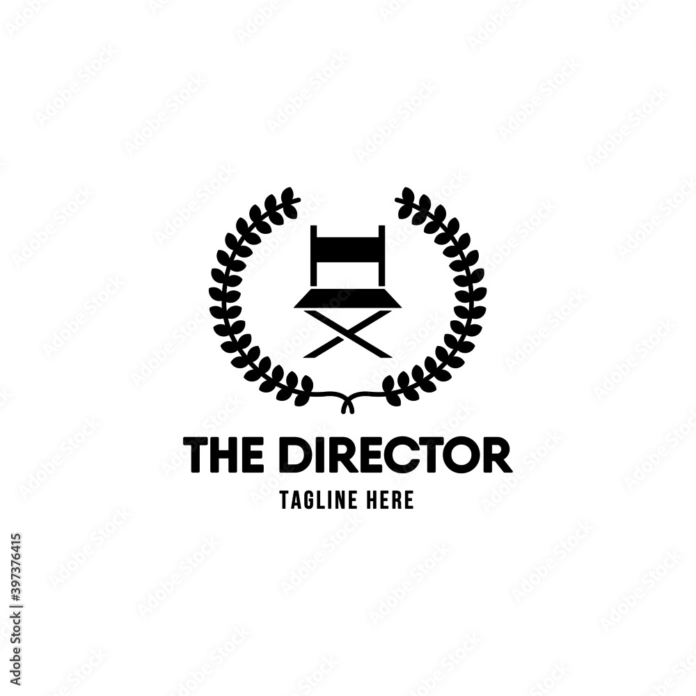 Director`s chair logo design. Symbol of the film production industry.