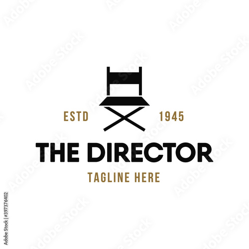 Director`s chair logo design. Symbol of the film production industry.