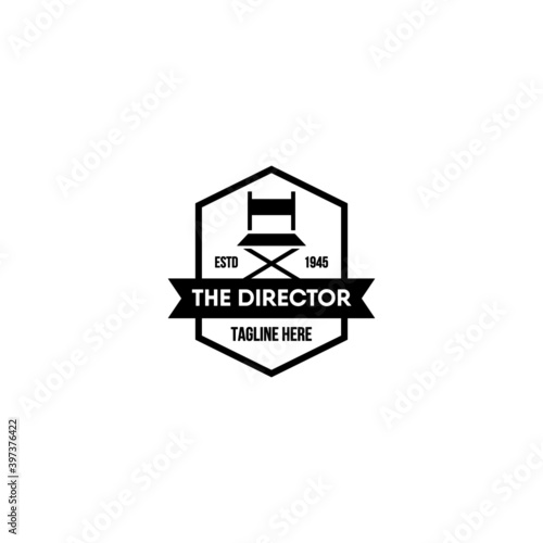 Director`s chair logo design. Symbol of the film production industry.