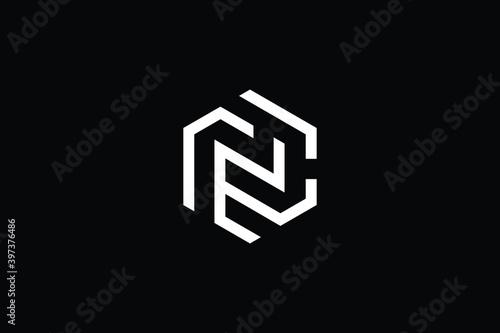 CN logo letter design on luxury background. NC logo monogram initials letter concept. CN icon logo design. NC elegant and Professional letter icon design on black background. N C NC CN