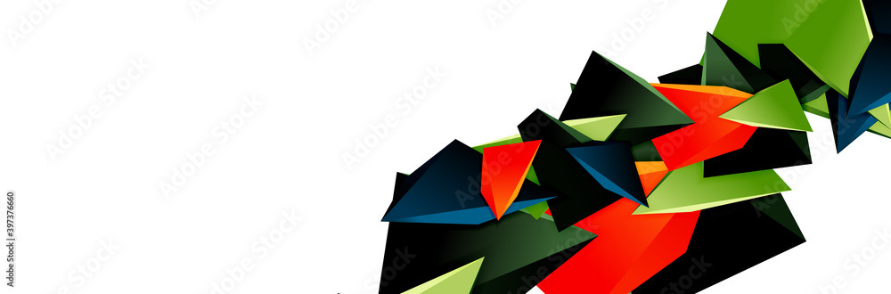 Triangle mosaic abstract background, 3d triangular low poly shapes. Geometric vector illustration for covers, banners, flyers and posters and other Triangle mosaic abstract background, 3d triangular low poly shapes. Geometric vector illustration for covers, banners, flyers and posters and other