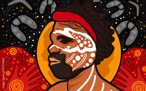 Aboriginal man painting