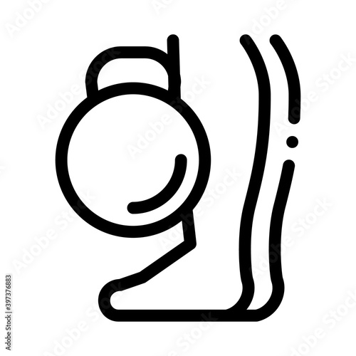 weight feeling legs black icon vector. weight feeling legs sign. isolated symbol illustration