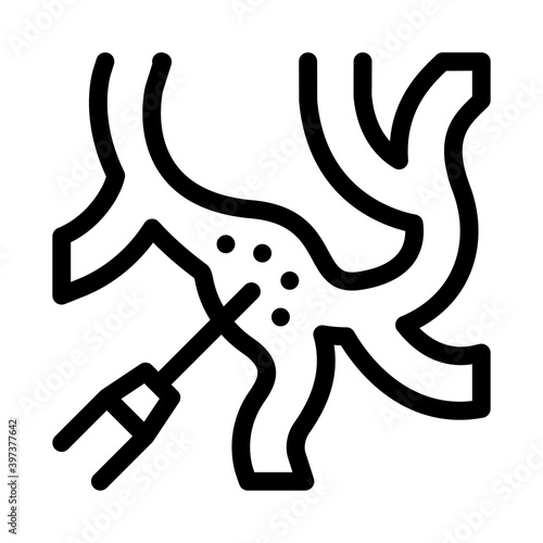 laser treatment varicose veins black icon vector. laser treatment varicose veins sign. isolated symbol illustration
