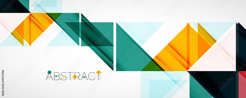 Set of vector triangle geometric backgrounds. Vector illustration for covers, banners, flyers and posters and other designs