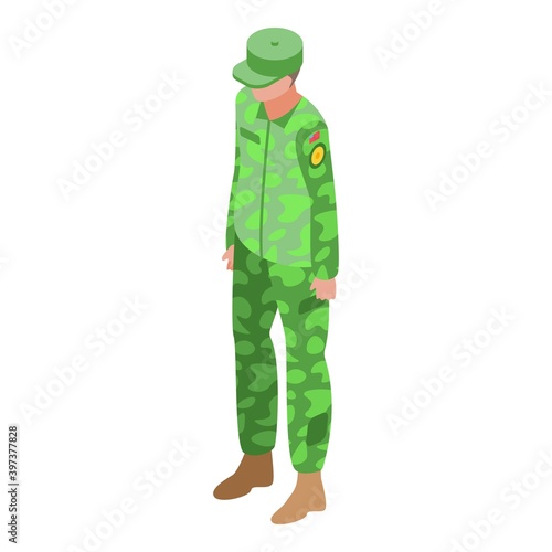 Military uniform captain icon. Isometric of military uniform captain vector icon for web design isolated on white background