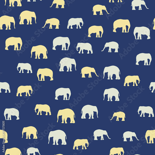 Seamless vector pattern with african elephants