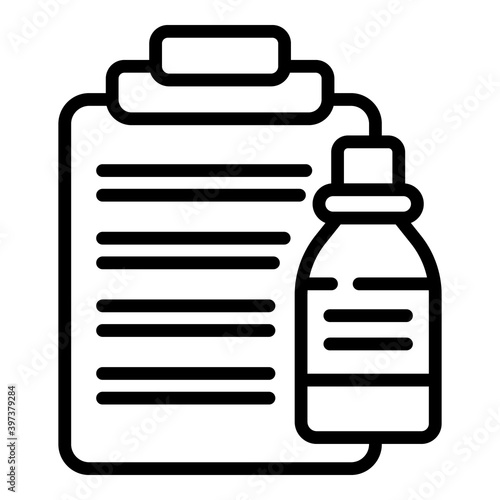 Receipt drugs icon. Outline receipt drugs vector icon for web design isolated on white background