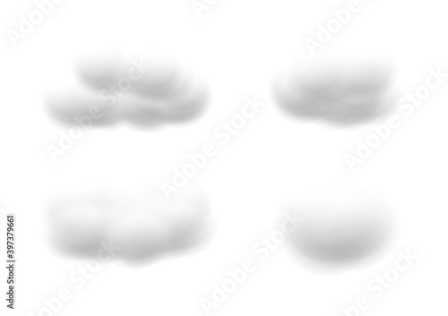 realistic cloud vectors isolated on white background ep83