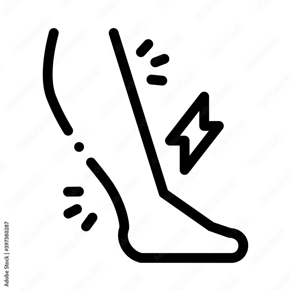 leg pain ill black icon vector. leg pain ill sign. isolated symbol illustration leg pain ill black icon vector. leg pain ill sign. isolated symbol illustration