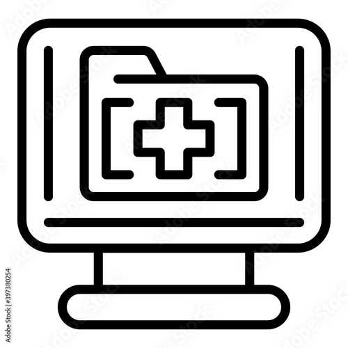 Online system drugs icon. Outline online system drugs vector icon for web design isolated on white background