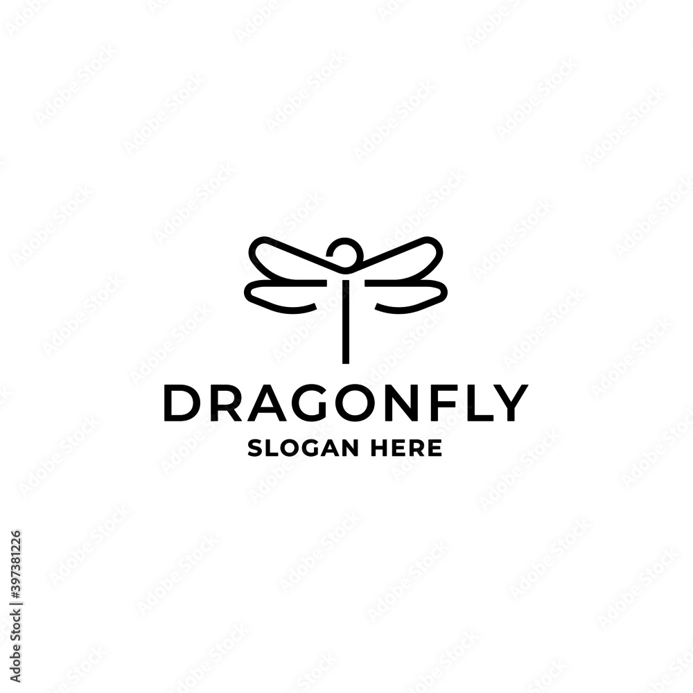 Dragonfly Logo Design Vector isolated on white background. Dragonfly Logo Design Vector isolated on white background.