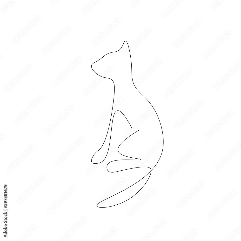 Cat drawing on white background, vector illustration Cat drawing on white background, vector illustration