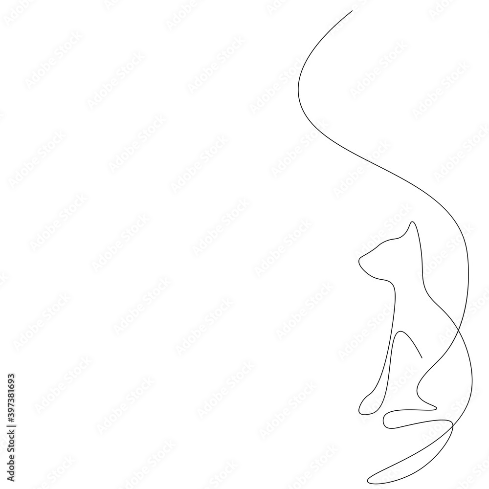 Cat drawing on white background, vector illustration Cat drawing on white background, vector illustration