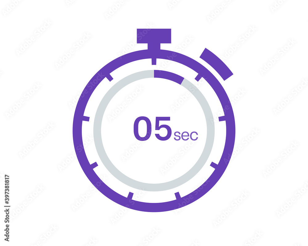 Timer 5 sec icon, 5 seconds digital timer. Clock and watch, timer, countdown Timer 5 sec icon, 5 seconds digital timer. Clock and watch, timer, countdown