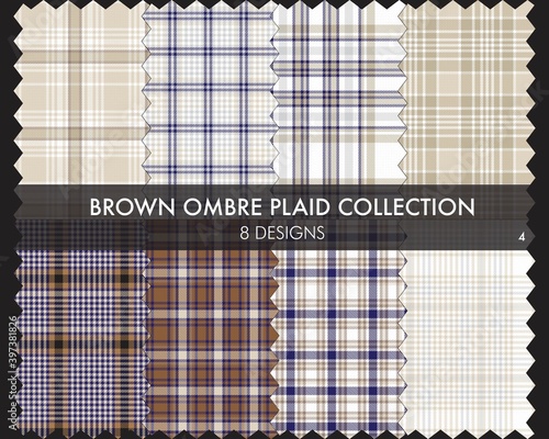 Brown Ombre Plaid textured Seamless Pattern Collection