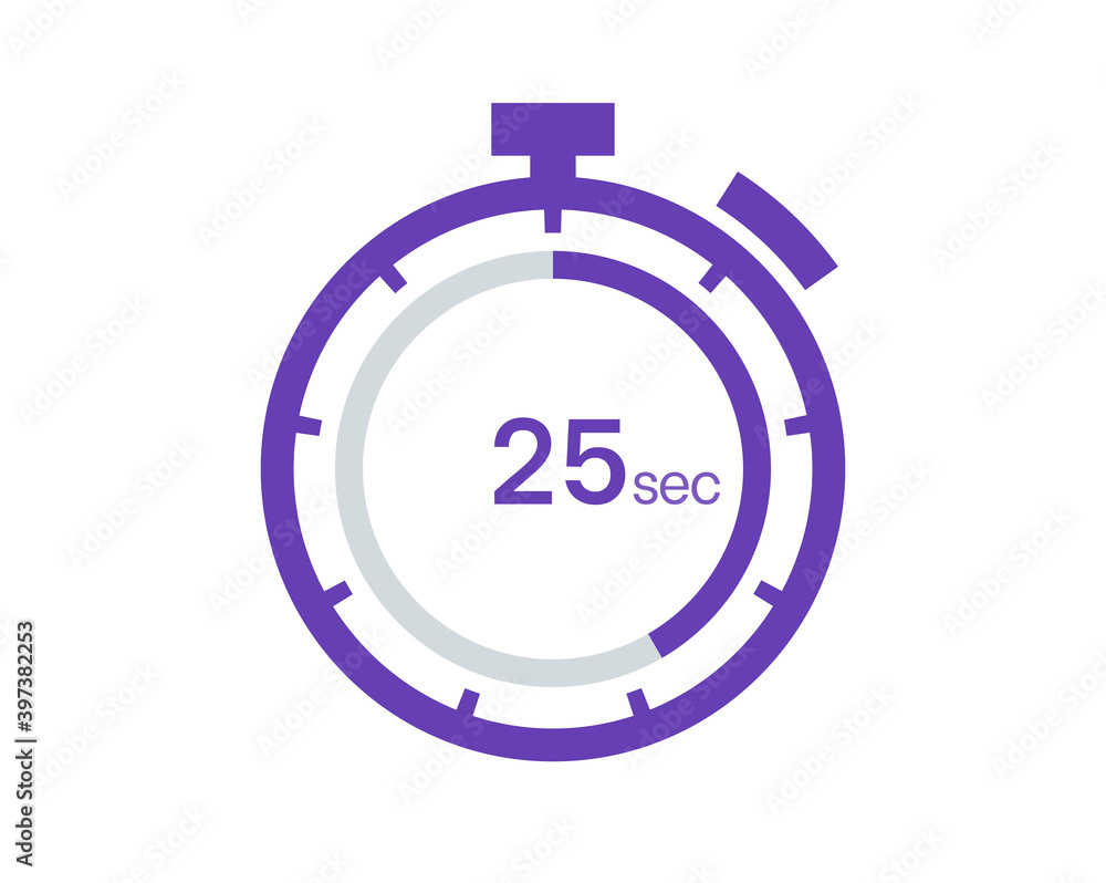 Timer 25 sec icon, 25 seconds digital timer. Clock and watch, timer, countdown Timer 25 sec icon, 25 seconds digital timer. Clock and watch, timer, countdown