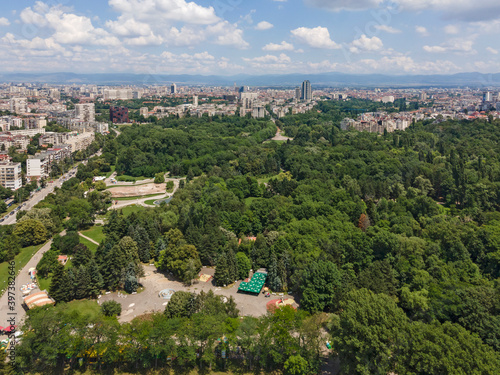 Aerial view of South Park in city of Sofia, Bulgaria