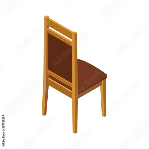 Fototapeta Naklejka Na Ścianę i Meble -  Isometric chair. 3d rendering. Vector illustration isolated on white background.