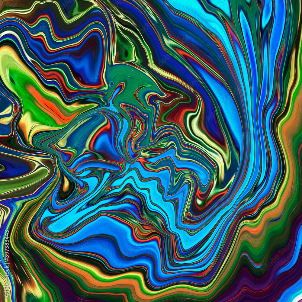 Obraz premium Abstract colorful acrylic pour. Paint pour art. Liquid marble surfaces pattern texture. illustration.