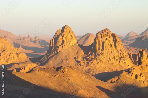 Rock formation in the hoggar mountains in the Algeria 