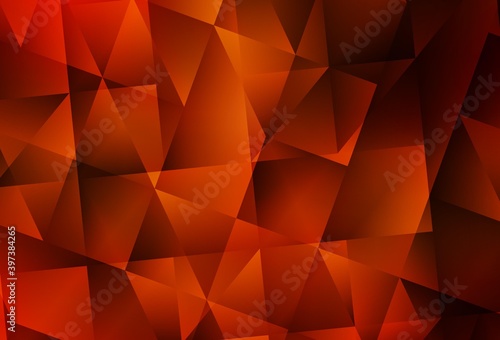 Light Red vector shining triangular background.