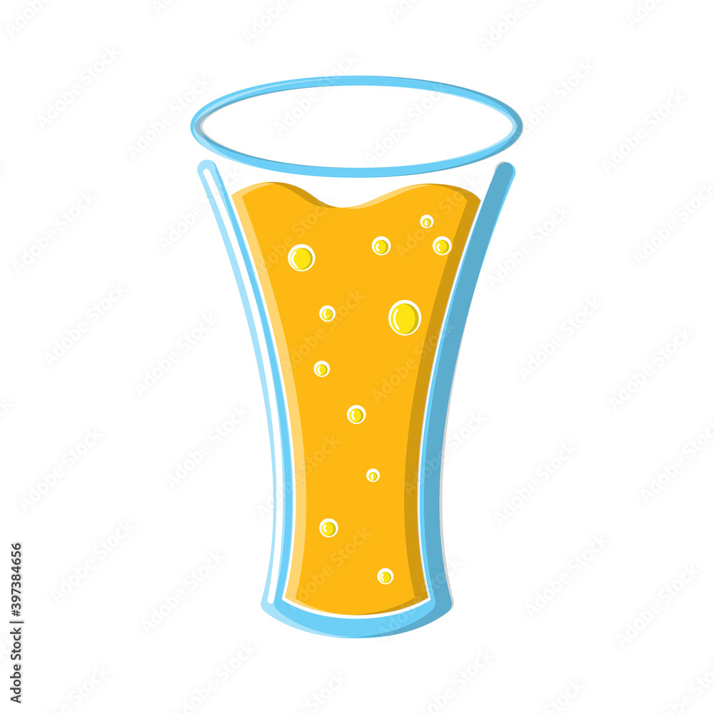 A glass of foamy barley light chilled light amber amber yellow hop alcoholic lager craft icon on a white background. illustration A glass of foamy barley light chilled light amber amber yellow hop alcoholic lager craft icon on a white background. illustration
