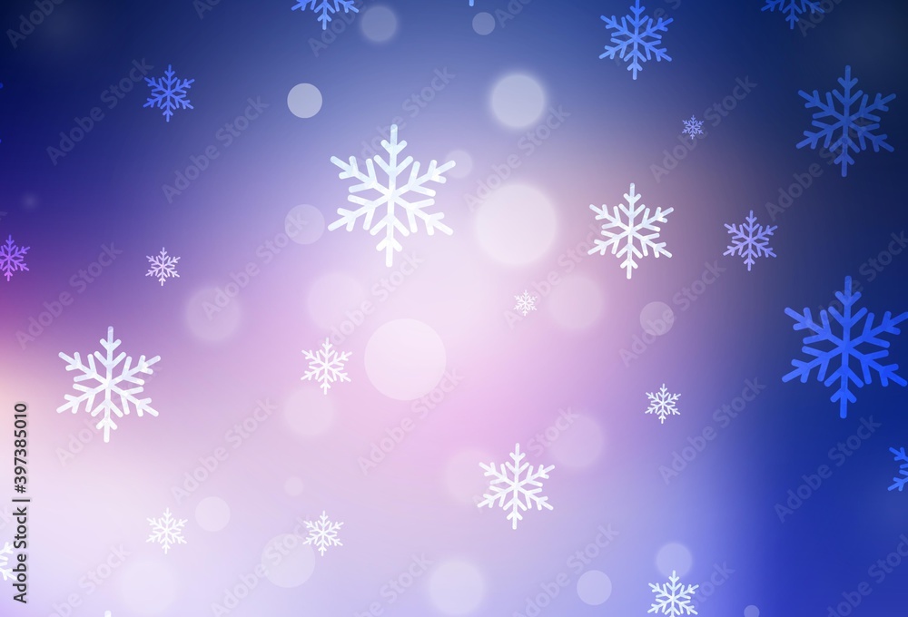 Dark Pink, Blue vector background in Xmas style.